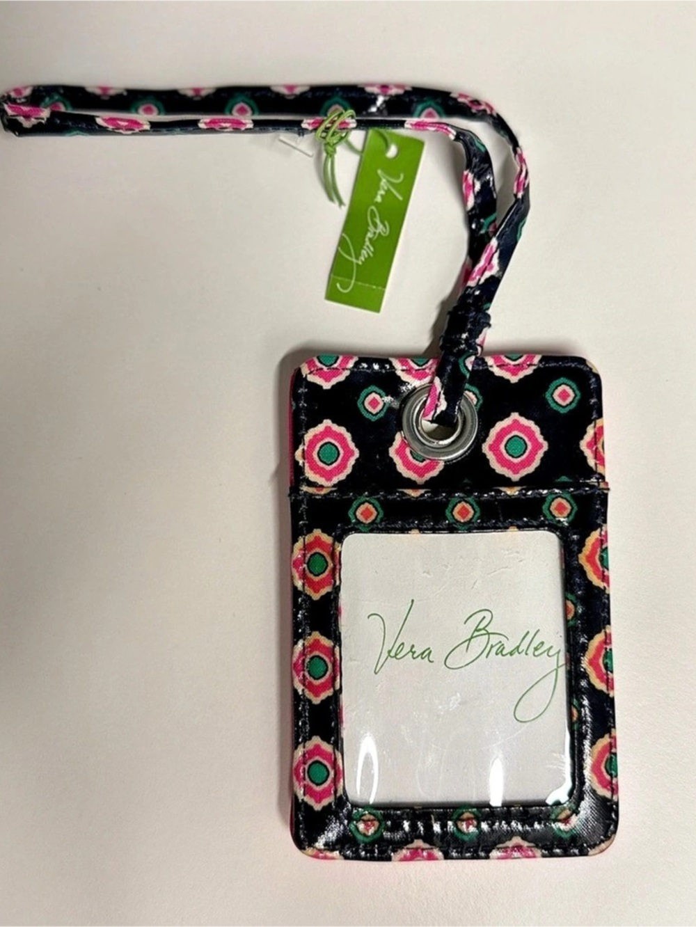 Retired Vera Bradley ID Lanyard Patterned Badge Holder